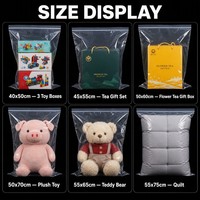 Sacs ziplock personnalisés avec logo, 9 tailles, 35x45 à 55x75 cm, haute résistance, PE vierge, réutilisables, pour vêtements, couettes, emballage et rangement