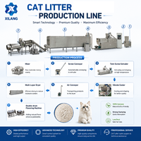 Machine de fabrication de litière pour chats à base de farine de maïs et de manioc, extrudeuse bivis, ligne de production entièrement automatique en acier inoxydable, moteur