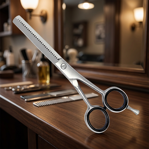 กรรไกรซอยผมปลายคมสแตนเลสคุณภาพส่ง พร้อมด้ามเซรามิกและที่พักนิ้ว - Product Image 2