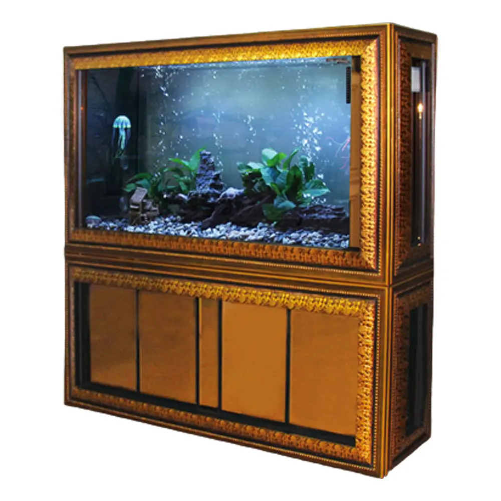 Led Light Wood Curved Custom Klarglas Gerade Aquarien & Zubehör Luxus glas Aquarium Aquarium Teich Fisch faser glas