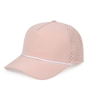 Casquettes de golf sportives noires personnalisées unisexes, matériau en nylon terry structuré de qualité supérieure, logo brodé, 5 panneaux, séchage rapide, performance optimale