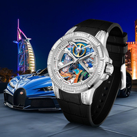 HANBORO Montre mécanique automatique de luxe pour homme Collection Dubai Cadran personnalisé caractéristique Silicone fabriqué givré