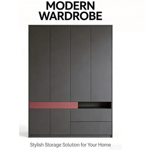 Armarios de Dormitorio Modernos de Madera con Puertas Corredizas y Cajones para Habitación Principal - Product Image 1