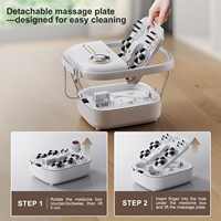 Masajeador de pies plegable con calor y rodillos Shiatsu automáticos, burbujas y chorro de agua y luz roja, bañera portátil para pedicura.
