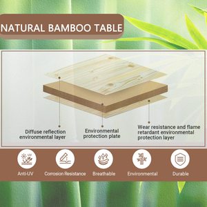 Lightweight <strong>Stable</strong> Folding Camping <strong>Table</strong> Bamboo Outdoor Folding <strong>Tables</strong> Adjustable Height Portable Picnic - Product Image 6