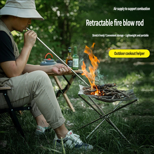 Outil <span class=keywords><strong>de</strong></span> camping pliable en acier inoxydable, tube souffleur extensible pour cuisson extérieure et allumage <span class=keywords><strong>de</strong></span> feu - Product Image 4