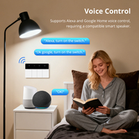 Interruptor Zemismart, Interruptor de Pared Horizontal con Nombre Personalizable, Botón de Presión, Productos para el Hogar Inteligente, Compatible con Tuya, Alexa, Google Home, SAA