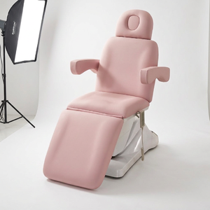 Multi-function Adjustable Heating Massage Table Latex Cushion Rolling Wheels Decor <b>LED</b> Light Custom Color For Beauty Salon - Product Image 1