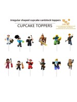 Décoration de table de dessert pour fête d'anniversaire ROBLOX moderne bleue, avec topper de gâteau, bannière, guirlande, décoration photo personnalisée, panneau KT, unisexe