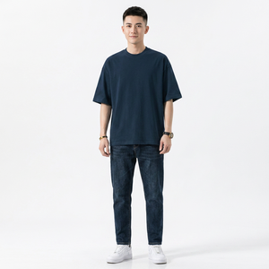 T-shirt unisexe en coton délavé style streetwear, imprimé personnalisé, 200 grammes, coupe ample, qualité supérieure, motif vintage, pour homme - Product Image 1