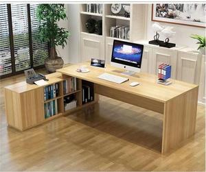 Legno scrivania del Computer e moderno tavolo di scrittura con 3 cassetti laterali marrone legno Computer da tavolo per la casa e l'ufficio - Product Image 2