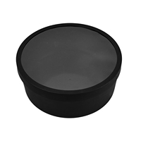 Boîte cadeau ronde noire avec couvercle transparent et option de logo personnalisé, design cylindrique pour arrangements floraux et bouquets de la Saint-Valentin