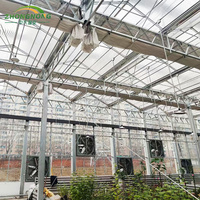 Serre en polycarbonate à tunnel pour l'agriculture automatique/les bâtiments commerciaux, avec climatisation contrôlée pour une culture complète de tomates