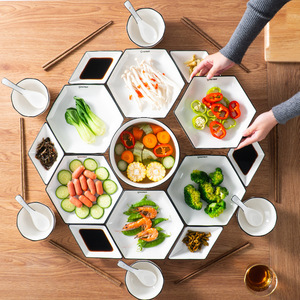 Hotel Supply <b>Plates</b> <b>Sets</b> Dinnerware <b>Sets</b> for 12 Pcs Porcelain Tableware Dinner <b>Sets</b> Ceramic Charger <b>Plate</b> Dish Custom Logo - Product Image 1