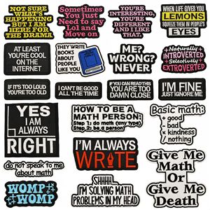 Phim Hoạt Hình Toán Học Loạt Tiếng Anh Câu Ngắn Thêu Vải Sắt Trên Các Bản Vá Lỗi Quần Áo Túi Vá Dán - Product Image 1