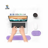 Tapis de Souris en Gel de Silicone Transparent Forme Dessin Animé Estivale avec Repose-Poignet pour PC Gaming et Utilisation au Bureau à Domicile