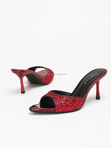 4302A-72 sandali personalizzati pantofole scarpe Sexy affascinante rosso lucido <span class=keywords><strong>tacchi</strong></span> alti da donna Open Toe sandalo estivo con tacco sottile per le donne - Product Image 3