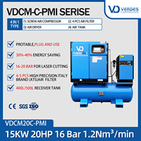 Compresseur d'air rotatif industriel à vis 230 psi 200 psi 16 bar 15 bar avec sécheur 500 400l pour machine de découpe laser