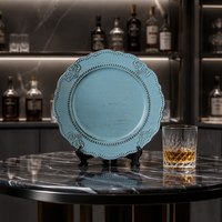 Assiettes de Présentation Rétro Écologiques en Plastique Peintes à la Main Style Américain Vaisselle Décorative pour Mariages et Événements