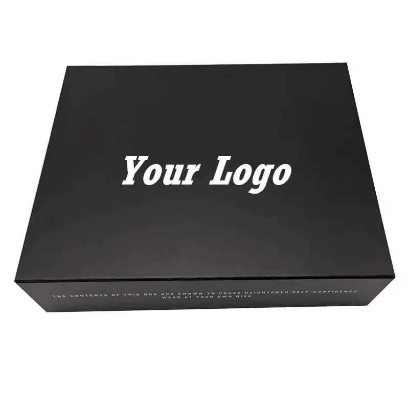 Manufacture Customize Custom UV spot embossed Logo Folding Foldable Luxury Rigid Magnetic Gift Clothes box with ribbon closure