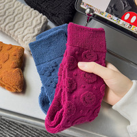 Chaussettes de sport en coton OEM de haute qualité pour femmes, décontractées, coupe ample, avec logo sur le bord, respirantes, couleur bonbon, en peluche inversée, vente en gros