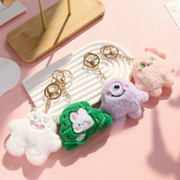 En gros, Pendentif décoratif pour sac à main pour femme, en peluche imprimé en typographie motif petit monstre de dessin animé, qui couine au pression