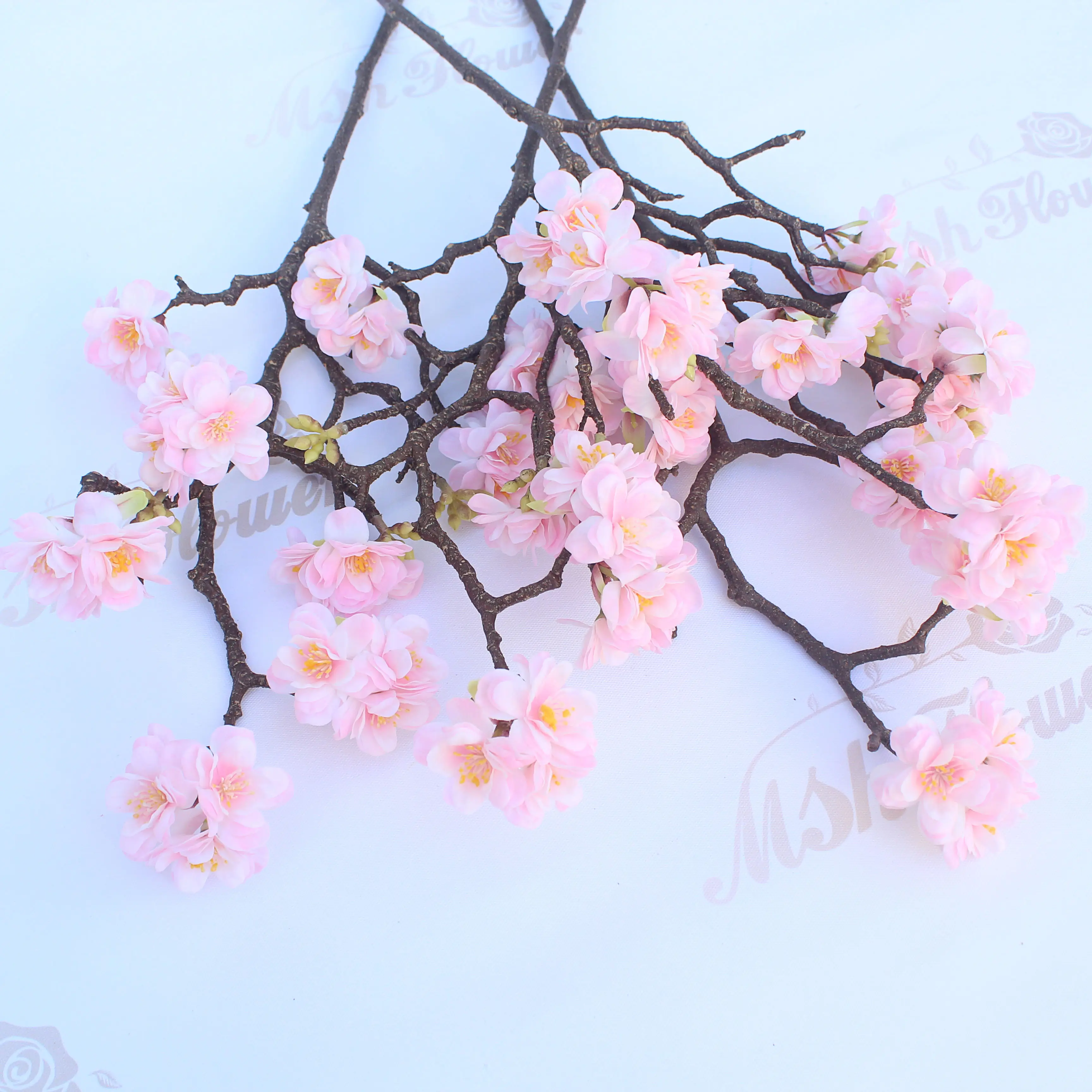 Flores artificiales de lujo M313, seda japonesa Sakura, tallo de cerezo Artificial, látex Real, rama de flores de cerezo
