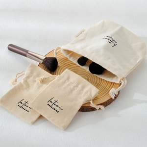 Nouvelle conception, sac à bijoux en coton et lin personnalisé avec cordon de serrage, pochette pour bagues, boucles d'oreilles, colliers, sac de rangement - Product Image 2