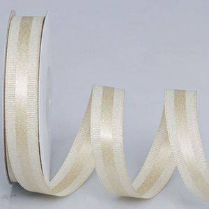 Ruban en satin tissé personnalisé élégant de 2,5 cm x 20 yards avec bordure en gros-grain or/argent pour bouquets de mariée et garnitures de vêtements - Product Image 5
