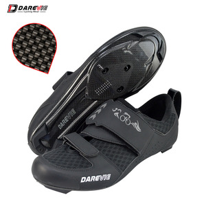 Chaussures de <span class=keywords><strong>cyclisme</strong></span> légères Darevie Race <span class=keywords><strong>Triathlon</strong></span>, professionnelles, en carbone rigide, excellent PVC, EVA, nouveau PVC, pour hommes et femmes, noires - Product Image 1