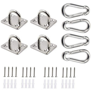 Crochets pivotants en acier inoxydable 304 avec mousquetons et vis de fixation pour suspendre une chaise hamac - Product Image 1