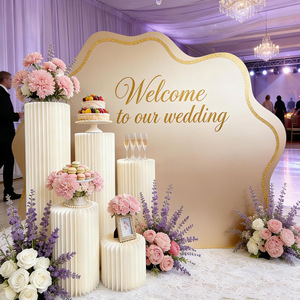 Pilier de table à dessert pliable cylindrique <span class=keywords><strong>pour</strong></span> mariage, colonne romaine en origami, ornements de fenêtre, support de gâteau d'anniversaire réglable - Product Image 3