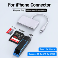 Lecteur de carte SD/TF compatible pour appareils iOS, type C, trois-en-un, transfert haute vitesse pour tablettes et appareils photo