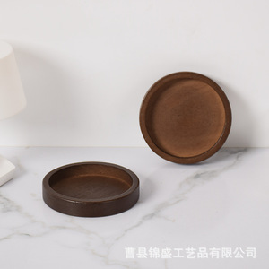 Juego de posavasos de madera maciza reutilizables para protección de bebidas como té, café y agua, producto artesanal de Cao County. - Product Image 1