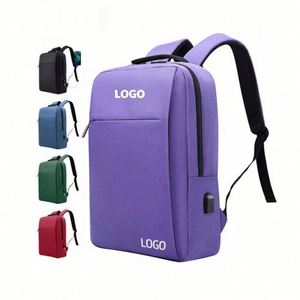 Sac à dos pour ordinateur portable personnalisé pour homme, violet, pour le travail, le bureau, l'université, les étudiants, avec port USB, antivol, pour l'école, les voyages, la randonnée - Product Image 1