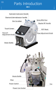 Prix d'usine, machine de soin de la peau à bulles d'oxygène H2O2 6 en 1, hydrodermobrasion, jet d'eau oxygénée, peeling - Product Image 2