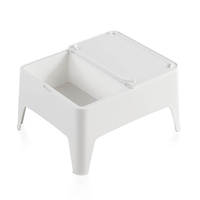 Muebles de Exterior Sostenibles y Modernos, Mesa Auxiliar Alaska, Mesa Pequeña de Plástico Ecológica, Práctica y Sostenible