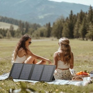 Alecter Solar Panneau Solaire Pliable Monocristallin Haute Efficacité 40W Certifié TUV Chargeur Solaire avec Port USB Intelligent Design Compact Noir - Product Image 3
