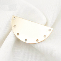 Connecteurs de charme en forme de lune véritable pendentif demi-cercle rempli d'or 14K avec 2/6 trous pour la fabrication de bijoux de bracelet de collier à faire soi-même