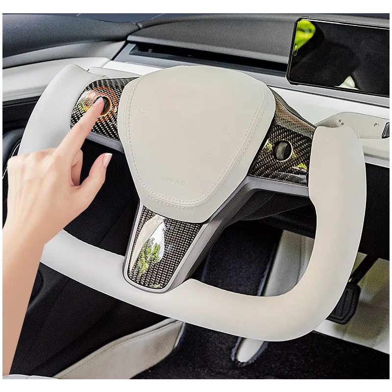 Factory Direct Car Interior Accessories ABS Carbon Fibre Aircraft Steering Wheel for Tesla Model 3 Y