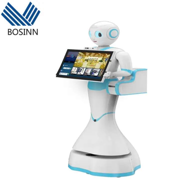 Business Robot Welcome Guest Advantage Touch Screen Working Principle Intelligent Delivery Hotel Hall Service Robot