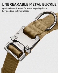 Collier de dressage pour chien en métal robuste de haute qualité, collier et laisse pour grands chiens, collier tactique pour chien - Product Image 2