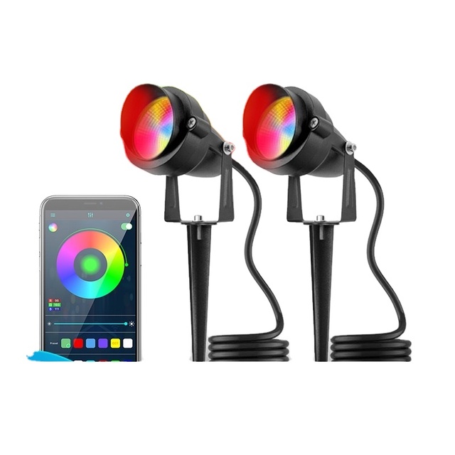 10W Smart RGBW LED Spot Light Google Assistant & for Alexa Controlled for Outdoor Landscape & Event Decor