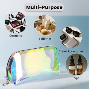 Bán Buôn Dây Kéo Mỹ Phẩm <span class=keywords><strong>Pouch</strong></span> Túi Du Lịch Không Thấm Nước Trang Điểm Bàn Chải Túi Biểu Tượng Tùy Chỉnh PVC Holographic Rõ Ràng Túi Mỹ Phẩm Cho Phụ Nữ - Product Image 5