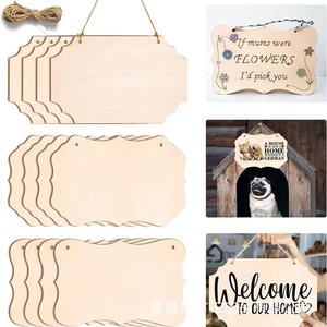 Wooden Pendant <b>Pet</b> Tag <b>Blank</b> Doorplate 12Pcs Laser Cut Solid Wood DIY Craft Decoration Handmade Creative Style - Product Image 5