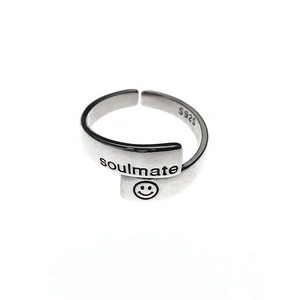 S925 Sterling Silver Smiley Face <b>Open</b> <b>Ring</b> For Women Minimalist Everyday Wear - Product Image 5
