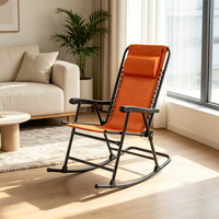 Nouvelle conception de chaise à bascule pliable d'extérieur, écologique, avec structure en acier inoxydable, confortable et moelleuse, fauteuil inclinable zéro gravité