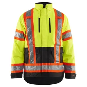 Bangladesh Custom Made Hi Vis 80/20 TC Quilted Jacket 300GSM Unisex Reflective Safety Jacket