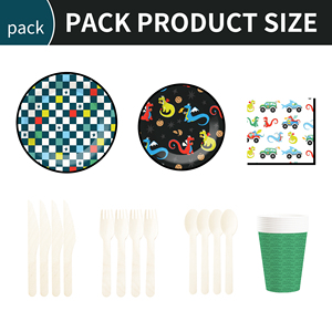 Juego de Vajilla Infantil DAMAI con Temática de Parque de Dinosaurios, Platos, Vasos y Servilletas de Papel para Fiestas de Cumpleaños Infantiles - Product Image 3