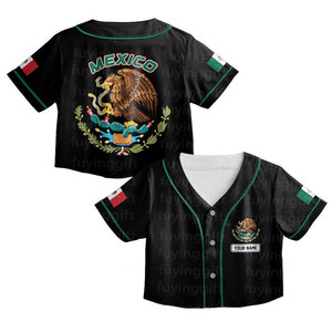 Custom 3D Print Women Crop Top Sport Jersey Shirt Mexican Streetwear Mexico <b>Soccer</b> Baseball Jersey Customized Logo - Product Image 1